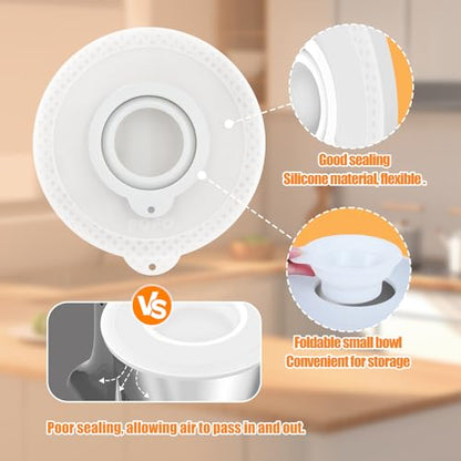Silicone Mixers Bowl Cover Compatible with KitchenAid 4.5-5 Quart Tilt-Head Stand Mixers Bowl (White) - color: White