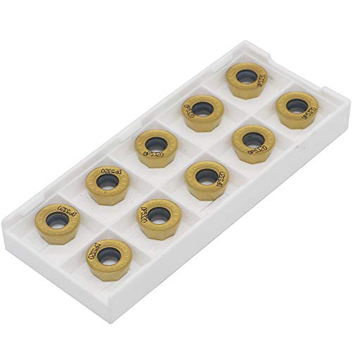 10pcs Carbide Milling Insert RPMT1204 （ R6）Round,CNC Milling Machine Indexable Milling Insert,Tungsten Steel Surface Golden Coating, Very Suitable for Processing Steel and Stainless Steel. - size: RPMT1204M-C DP