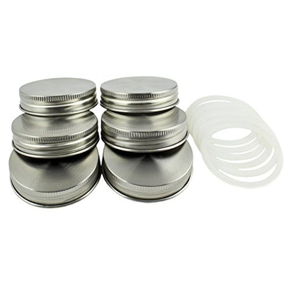 Zoie + Chloe Stainless Steel Mason Jar Lids with Silicone Seals (6 Pack + 6 Bonus Replacement Seals) - Regular Size - size: Regular Mouth