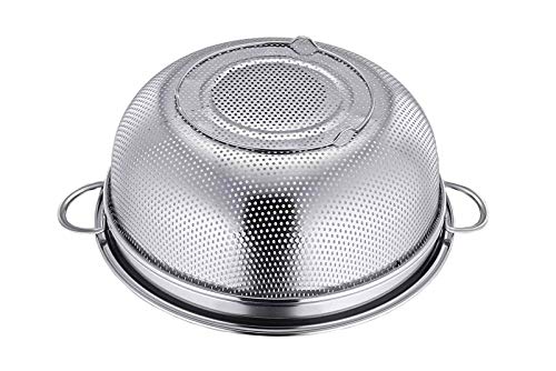TeamFar Colander, 3qt Colander Strainer Stainless Steel, Solid Handle & Elevation Base, Micro-perforated & Dishwasher Safe - size: 3qt