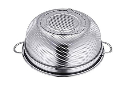 TeamFar Colander, 3qt Colander Strainer Stainless Steel, Solid Handle & Elevation Base, Micro-perforated & Dishwasher Safe - size: 3qt