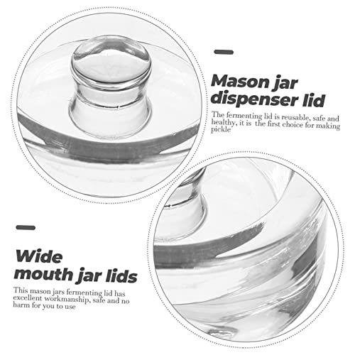 COLLBATH 1pc Fermentation Weight for Wide Mouth Mason Jars Glass Fermenting Lid for Sauerkraut and Kimchi Weight Stone for Optimal Fermentation Environment