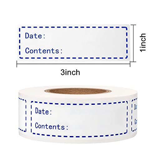 320pcs Removable Freezer Labels, 1 x 3 Inch Food Storage Stickers, Refrigerator Freezer Paper Label Easy Clean Leaves No Residue, Blue - color: Blue