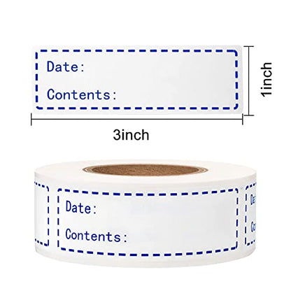 320pcs Removable Freezer Labels, 1 x 3 Inch Food Storage Stickers, Refrigerator Freezer Paper Label Easy Clean Leaves No Residue, Blue - color: Blue