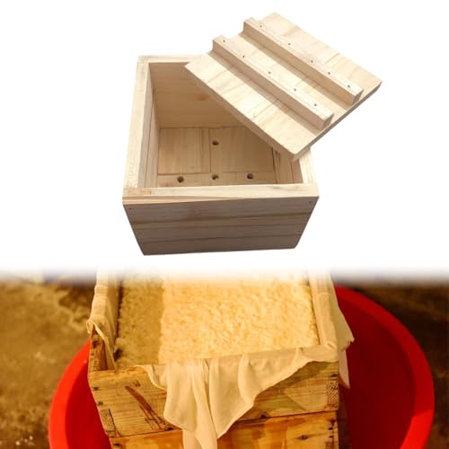 Wooden Tofu Press Maker Soybean Curd Maker Kitchen Gadget, DIY Homemade Kitchen Cheese Maker for Home Living Room Cheese Tofu, 11.5cmx10.5cmx8.8cm