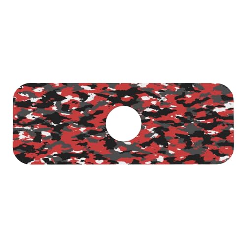 Red Black Camouflage Faucet Mat For Kitchen Sink, Absorbent Countertop Protector, Quick Dry Sink Splash Guard Pad, Waterproof Draining Mat 15" X 5.5" - color: Style 6