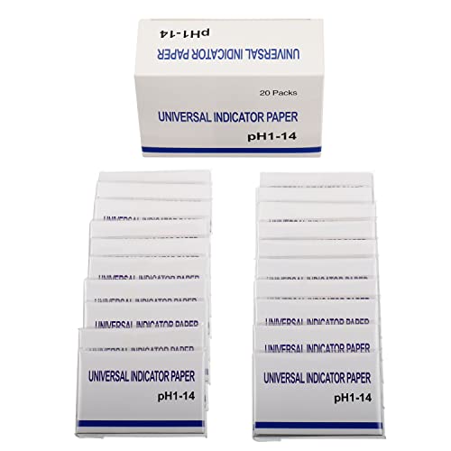 BOJACK 20 Pack 80 Strips (1600 Strips) pH 1-14 Test Paper Extensive Test Paper Litmus Test Paper 400 Strips pH Test for Water Soil Testing Pet Food pH Monitoring - size: 20 Packs