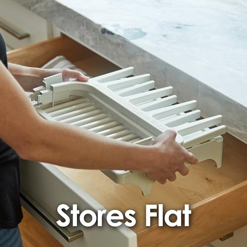 PopYum Gray Space Saving Drying Rack from 100% Recycled Bottles | Space Saving, Made from 100% Recycled Bottles, Countertop, For Baby Bottle, Plastic Bags, Cups, Glass, Tumblers, Compact - color: Gray