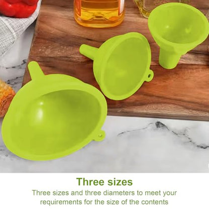 Upgrade Kitchen Funnel Set 3 Pack, Small and Large, Kitchen Gadgets Accessories Silicone Funnels for Filling Water Bottle Liquid Transfer Food Grade (C) - color: C