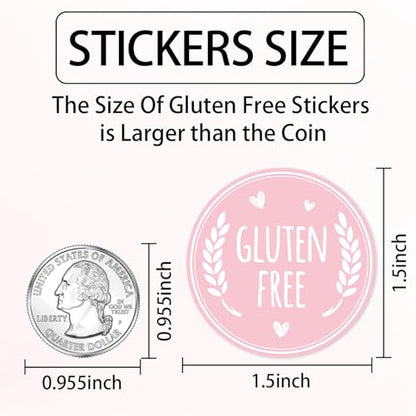 Louise Maelys Gluten Free Stickers 1.5 Inch Food Allergy Labels for Baking, Kitchen & Food Packaging with Wheat & Heart Design, Waterproof, Residue-Free 500PCS - color: Color 4