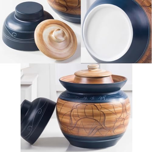 Kimchi Jar Ceramic Pickle Jar with Lids,Sourdough Crock with Lid,Kimchi Containers,Fermentation Jars Ceramic Pots, Sealed Fermentation Jars with Lids, -3.5Kg - size: 3.5Kg