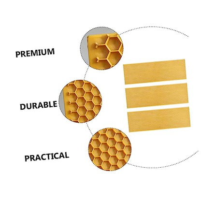 Mikikit Plastic Beehive Foundation Sheet for Deep Hive 3PCS Honeycomb Frame Easy to Use Beehive Building Accessories
