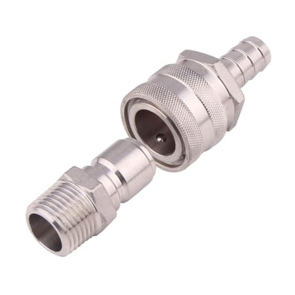 DERNORD Stainless Steel Quick Disconnect Set - Beer Brewing Connector Kit (Barb Female/MPT Male(Pack of 2)) - size: Barb Female/MPT Male
