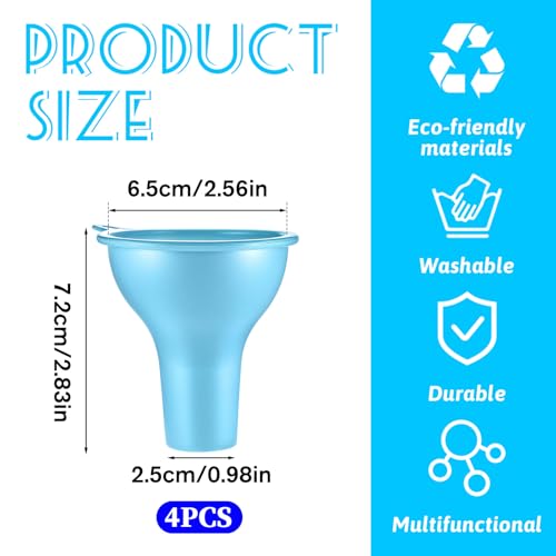 4Pcs 1 Inch Wide Mouth Funnels for Kitchen Use Silicone Funnels for Filling Bottles Flexible Condiment Sauce Canning Set for Filling Oil Water Bottles Home Restaurant Jars Canning, 3.2 x 1