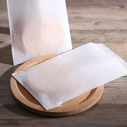 Quotidian White Glassine Paper Bags 4" x 6" (10 x 15.2cm), Pack of 100 Semi-Transparent Wax-Free Paper Treat Bags, Cookie Sleeves for Bakery, Party Favors, Handmade Soap, Seeds, Small Gifts - size: 4 x 6 Inch