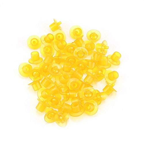 TOPINCN Beekeeping Queen Rearing Cell Cups Plastic Harmless Bee Keeper Equipment Tool Apiculture Supply Hive Frame Accessories 50pcs (Yellow)