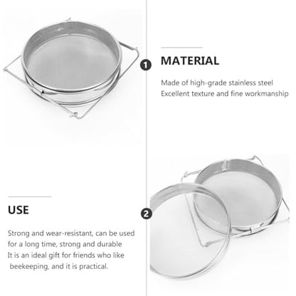 Gadpiparty Double Layer Honey Filter Bee Sieve Stainless Steel Beekeeping Equipment Tool Large Capacity Honey Strainer Save Time Efficient