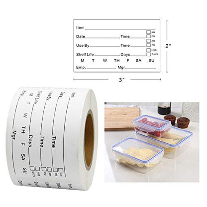 Hcode 2 x 3'' Self-Adhesive Removable Freezer Food Labels- Easy Clean Leaves No Residue- Cooler Food Storage Freezer Stickers Plastic Paper Perfect for Reusable Containers 300 Stickers (2x3 Fill in) - size: 2*3 fill in