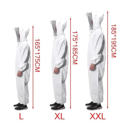 Beekeeping Clothes Full Body Beekeeping Clothing Beekeepers Bee Protection Beekeeping Suit Safty Veil Hat Dress(XXL) - size: XX-Large