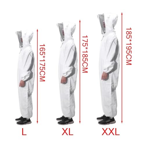 Beekeeping Clothes Full Body Beekeeping Clothing Beekeepers Bee Protection Beekeeping Suit Safty Veil Hat Dress(L) - size: Large