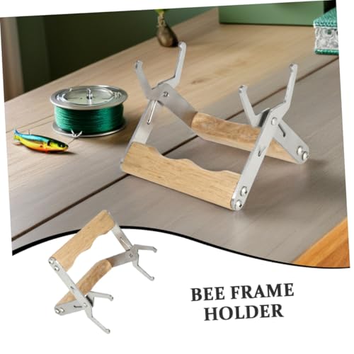 Operitacx 3pcs Beekeeping Frame Grip Stainless Steel and Wood Beehive Frame Holder for Honey Harvesting and Inspection Easy Operation Minimizing Disturbance for Professional Beekeepers