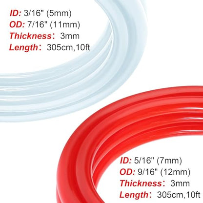 10FT Kegerator Line CO2 Hose Dual Lines Kit，3/16" Beer Line Tubing & ID 5/16" CO2 Gas Line Kegerator Replacement Line Food-Grade PVC Tube Draft Beer Keg Faucet Tube with 6 PCS Hose Clamps - size: 10Ft Beer Line +10Ft Gas Line