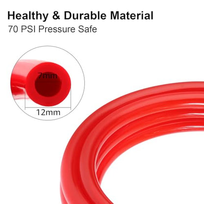 MRbrew 5 FT CO2 Line Ball Lock Keg Fitting Kit, 5/16" OD PVC Brewing Line with Quick Disconnect & Hose Clamp, Barb for Homebrew Corny Keg Carbonation Draft Beer Tap System - size: 5Ft CO2 line kit
