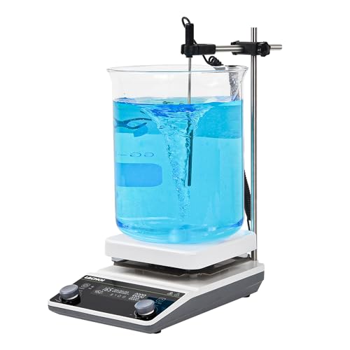 6.7 Inch Magnetic Stirrer Hot Plate Max 20L Stirring Capacity LCD Display Magnetic Stir Plate Max Temp. 350℃/662°F Hotplate Stirrer 2000RPM,Stir Bar&Temp Probe Sensor&Support Stand Included - size: 20L