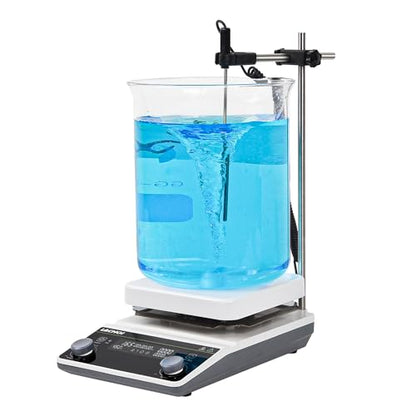 6.7 Inch Magnetic Stirrer Hot Plate Max 20L Stirring Capacity LCD Display Magnetic Stir Plate Max Temp. 350℃/662°F Hotplate Stirrer 2000RPM,Stir Bar&Temp Probe Sensor&Support Stand Included - size: 20L