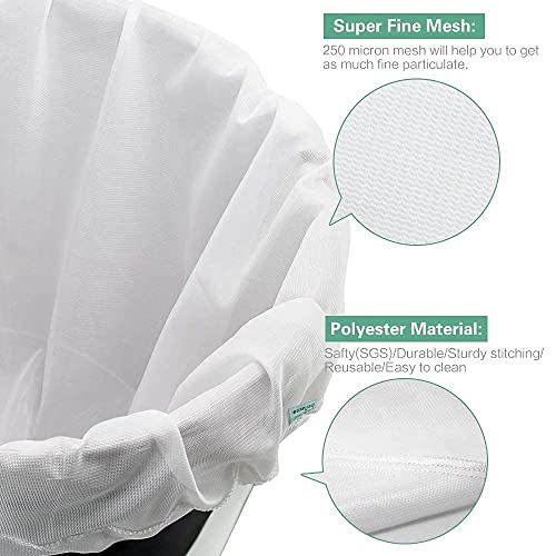 Brew Bag Reusable 3 Pack 22"×26" 250 Micron Fine Mesh Bag for Beer | 5 Gallen with Drawstring for Fruit Cider Apple Grape Wine Press Drawstring Straining Brew in a Bag - size: 3 pack-22"×26"