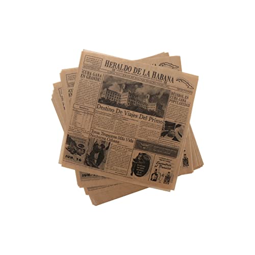 G.E.T. 4-TE1050 12" x 12" Brown Food-Safe Cuban Newsprint Liner (Pack of 1000) - color: Cuban Newsprint, size: 12" x 12", style: 1000 Sheets