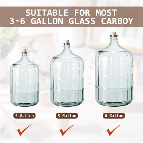 Ziliny 2 Pcs Carboy Cork Stopper, Glass Carboy Cap for 1, 3, 5, 6 Gallon Glass Water Jug, Wood Tapered Fermentation Cap Cork Stoppers, 1 x 1.5 x 1.6 Inches - size: 3/5/6 Gallon