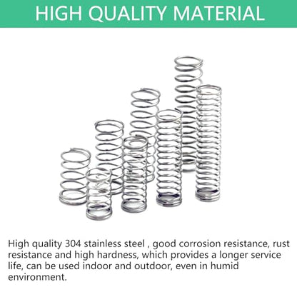 380Pcs Compression Springs Assortment Kit, 20 Different Sizes 304 Stainless Steel Small Springs, Spring Assortment for DIY Project and Home Repairs