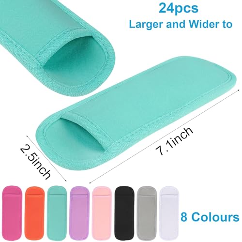 JANYUN 24 Pack Reusable Popsicle Bags Ice Pop Sleeves Antifreezing Sleeves (Multicolor) - color: Multicolor