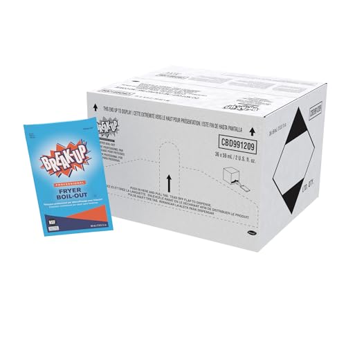 Diversey Break-Up Professional Fryer Boil-Out Cleaner Liquid, Heavy-Duty Food Service Fryer Degreaser, Removes Carbonized Grease, Portion-Control Packets, 2 oz (Case of 36) - size: 2 Fl Oz (Pack of 36)