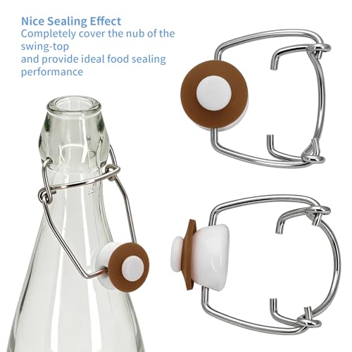 6pcs Dopamine color Silicone Gaskets Washers Seals for Cap Swing Flip Top Bottle for Home Brew Beer Soda Bottle Sealingflat,no cover (Walnut Brown) - color: Walnut Brown