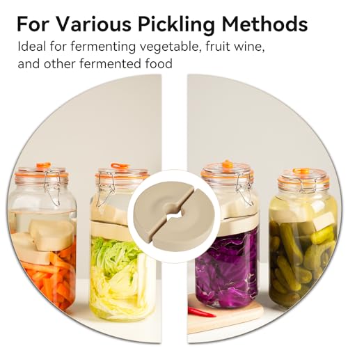 Fermentation Crock Weight - Ceramic Fermentation Stone Weight for Gallon Jar Canning Pickling Cabbage Kimchi Vegetables & Food Preservation, 4.3"
