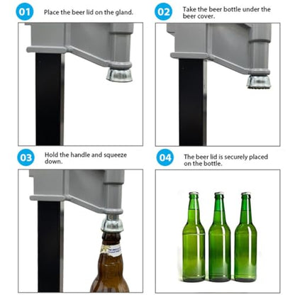 Manual Bottle Capper Tool Machine 26mm and 29mm Crown Capper Beer Corking Machine,Heavy Duty Strong Metal Easy Action Bench Bottle Capper, Adjustable Height Beer Bottle Capping for Home Brewing