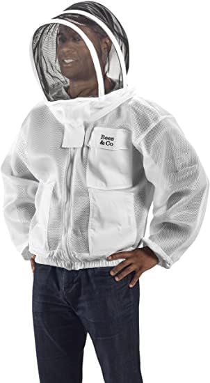 Bees & Co K84 Ultralight Beekeeper Jacket With Fencing Veil - size: 3X-Large