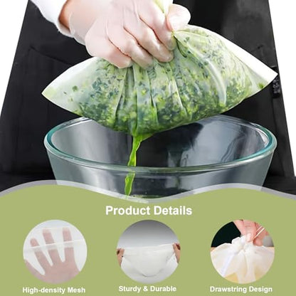 12Pcs Cheese Cloth Bags Bowl-Shaped Reusable Nylon Cheese Cloth Bag