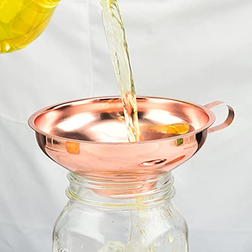 Stainless Steel Wide Mouth Rose Gold Jar Canning Funnel With Handle Kitchen Tool Jar Funnel Wide Mouth - color: small