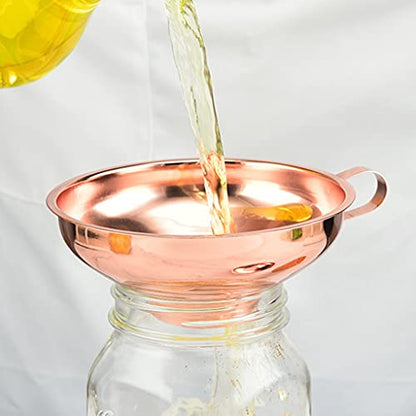Stainless Steel Wide Mouth Rose Gold Jar Canning Funnel With Handle Kitchen Tool Jar Funnel Wide Mouth - color: small