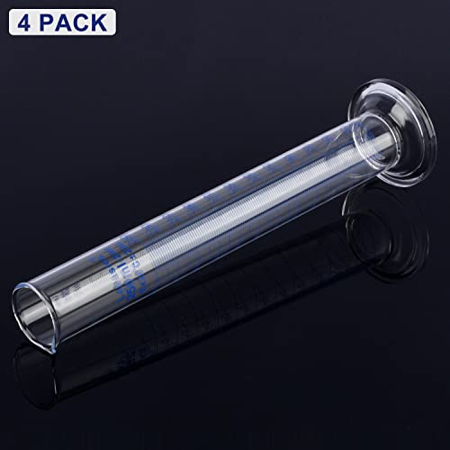 Labasics 4-Pack Borosilicate Glass 250 ml Heavy Wall Graduated Cylinder Measuring Cylinder - size: 250 ml