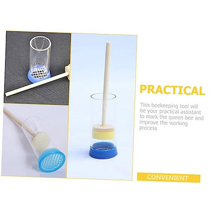 GALPADA 2pcs Marker Bottle Queen Marking Cage Plastic Beekeeping Tool for Efficient Queen Identification and Marking Essential Beekeeper Supply Random Stick