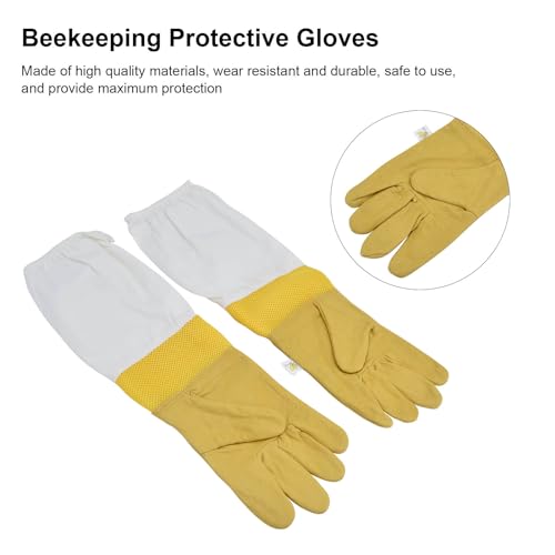 Beekeeping Gloves Durable Sheepskin Gloves with Extended Sleeves Beekeepers Safe XL