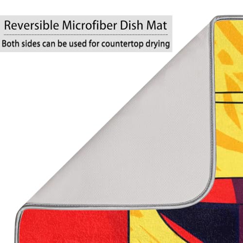 Dish Mat Drying Kitchen Mat Cheese Wine Dish Drying Mat Dish Draining Super Absorbent Drying Mat Reversible Washable Reusable Coffee Mat 18x24" - size: 24" x 18"