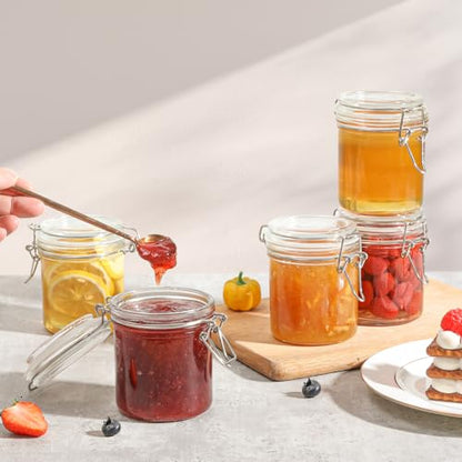 ComSaf Small Mason Glass Jars with Airtight Lids 8 oz 6 Pack Pantry | Jelly spice jar, Sourdough discard, Jam jelly honey, Spice rack cabinet organization, Seasoning herbs powders - size: 8oz*6