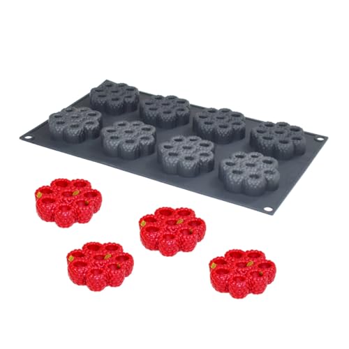Cake Mold, Silicone Round Raspberry Molds for Mousse Cake, French Dessert, Candy, Soap, Resin Coaster, Non-Stick Baking Pan, Reusable Food Grade Silicone Mould (F_ Raspberry) - size: F_ Raspberry