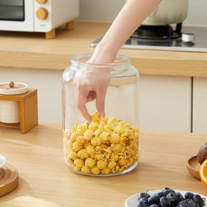 Glass Jars with Airtight Lid Set of 4, Food Jars 34 oz, Pickle Jars, Canning Jars, Glass Containers, Suitable for Kitchen, Pickles, Flour, Grains, Pasta, Sugar, Herbs, Coffee - color: 1 Litre（Set of 4）
