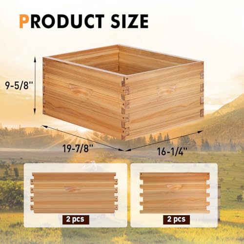 10 Frame Deep Brood Beehive Board Unassembled Bee Box Wax Coated Bee Hives Body Comes with Pack of Screws(No Frames or Foundations) - size: 10 Frame Deep